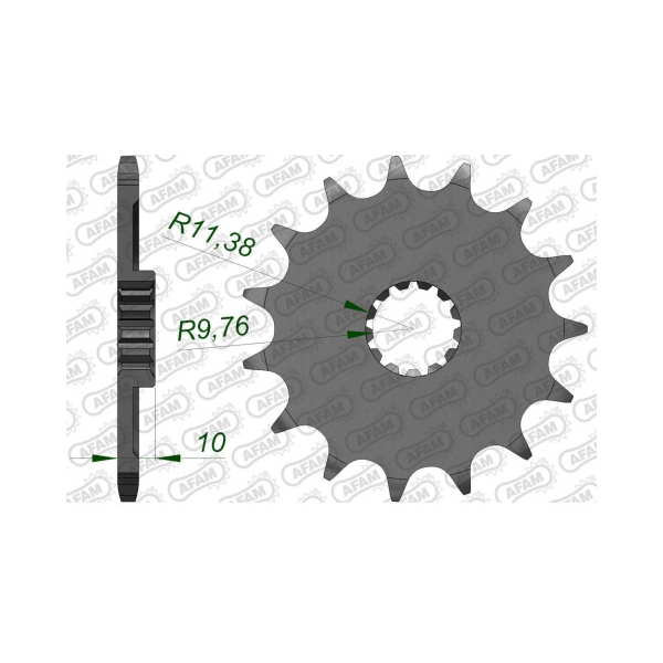 AFAM Преден зъбак 15 Зъба/ 520 Suzuki DR250/350, DR-Z250/400, RM/RMX250; Kawasaki KLX400 03-04 - BobiMX.com AFAM Преден зъбак 15 Зъба/ 520 Suzuki DR250/350, DR-Z250/400, RM/RMX250; Kawasaki KLX400 03-04