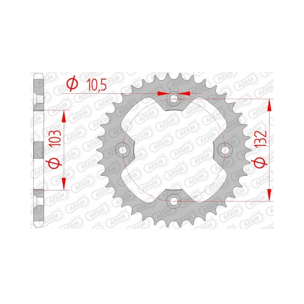 AFAM Заден Стоманен Зъбак 39 Зъба/ 520 KTM ATV SX450 08-10, SX505 09-12, XC450 07-10, XC525 08-12 - BobiMX.com AFAM Заден Стоманен Зъбак 39 Зъба/ 520 KTM ATV SX450 08-10, SX505 09-12, XC450 07-10, XC525 08-12