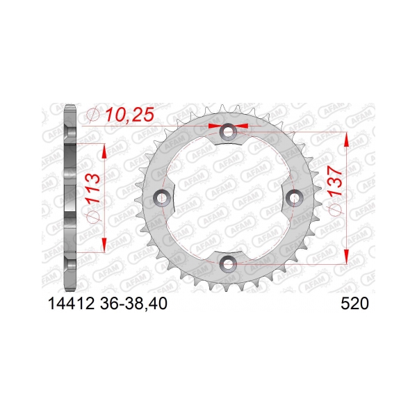 AFAM Заден стоманен зъбак 40 Зъба/ 520 Suzuki ATV LT-Z400 09-18, LT-R450 06-12 - BobiMX.com AFAM Заден стоманен зъбак 40 Зъба/ 520 Suzuki ATV LT-Z400 09-18, LT-R450 06-12