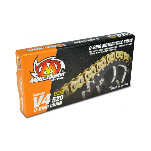Moto-Master Мотоциклетна верига V4 O-ring Gold, 520/120L - BobiMX.com Moto-Master Мотоциклетна верига V4 O-ring Gold, 520/120L