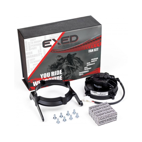 Exed Parts Перка за охлаждане SPAL комплект за KTM 150-300EXC 18-23; Husqvarna TE125-300 18-23 - BobiMX.com Exed Parts Перка за охлаждане SPAL комплект за KTM 150-300EXC 18-23; Husqvarna TE125-300 18-23