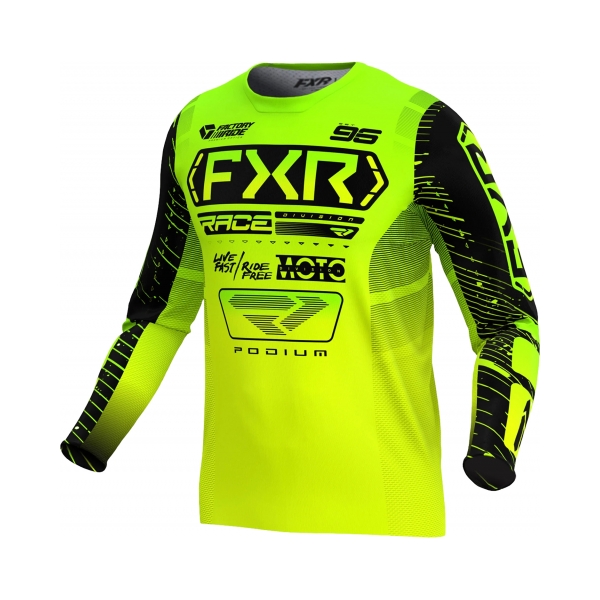 FXR Детска тениска Podium MX25 HiVis Lime Black - BobiMX.com FXR Детска тениска Podium MX25 HiVis Lime Black