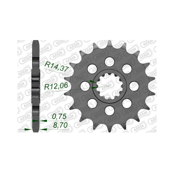 AFAM Преден зъбак 18 Зъба/ 525 Kawasaki H21000SX 18-20, Ninja H21000SX 22-24, Ninja H21000 15-20 - BobiMX.com AFAM Преден зъбак 18 Зъба/ 525 Kawasaki H21000SX 18-20, Ninja H21000SX 22-24, Ninja H21000 15-20