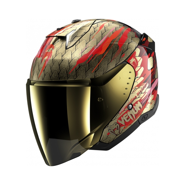 Shark Каска Skwal i3 Jet Venum Black Red Gold - BobiMX.com Shark Каска Skwal i3 Jet Venum Black Red Gold
