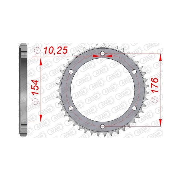 AFAM Заден Стоманен Зъбак 44 Зъба/ 525 Honda CB1000RA 18-21, CB1000R 22-24 - BobiMX.com AFAM Заден Стоманен Зъбак 44 Зъба/ 525 Honda CB1000RA 18-21, CB1000R 22-24