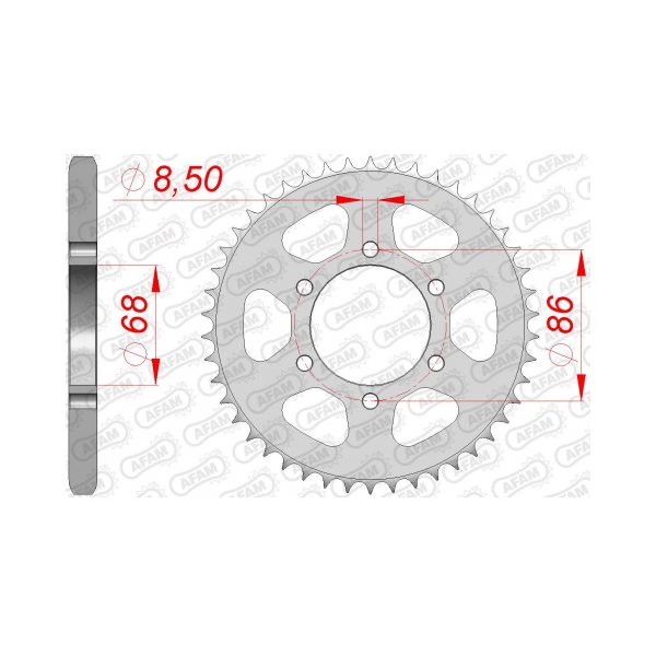AFAM Заден Стоманен Зъбак 42 Зъба/ 428 Kawasaki BN125 Eliminator 98-07 - BobiMX.com AFAM Заден Стоманен Зъбак 42 Зъба/ 428 Kawasaki BN125 Eliminator 98-07