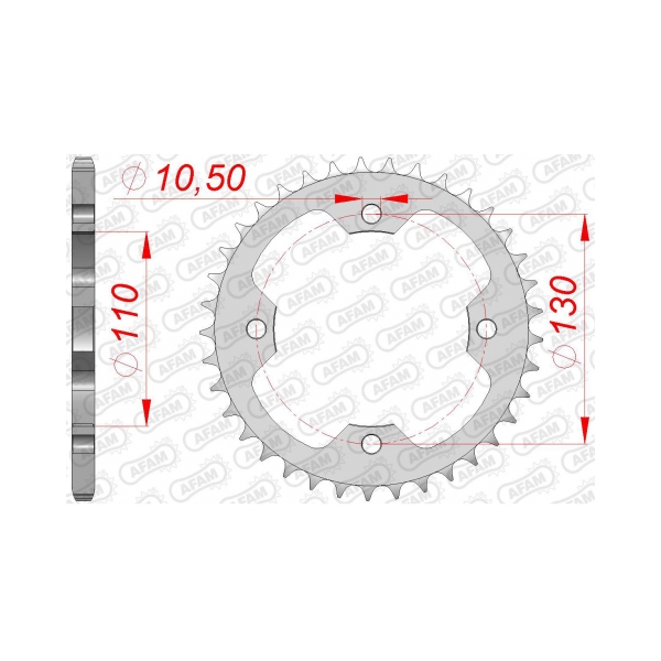 AFAM Заден Стоманен Зъбак 38 Зъба/ 520 Kawasaki KFX450R 08-14 - BobiMX.com AFAM Заден Стоманен Зъбак 38 Зъба/ 520 Kawasaki KFX450R 08-14
