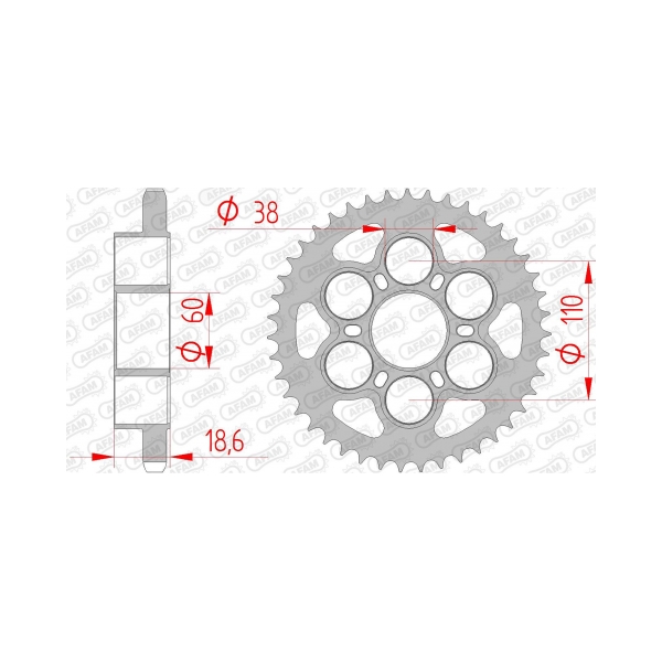 AFAM Заден стоманен зъбак 525 Ducati 1198 09-11, 1098/1098S 07-08, 1098R 08-09 - BobiMX.com AFAM Заден стоманен зъбак 525 Ducati 1198 09-11, 1098/1098S 07-08, 1098R 08-09