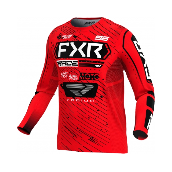 FXR Детска тениска Podium MX25 Red Black - BobiMX.com FXR Детска тениска Podium MX25 Red Black