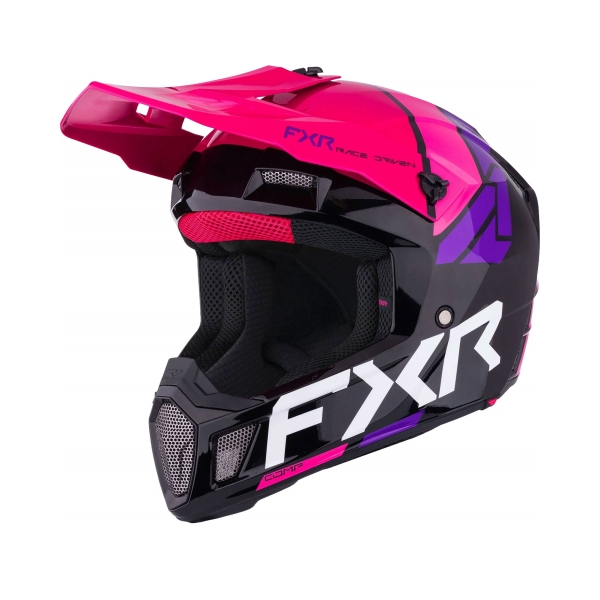 FXR Каска Clutch Comp MX26 Black/Razz - BobiMX.com FXR Каска Clutch Comp MX26 Black/Razz