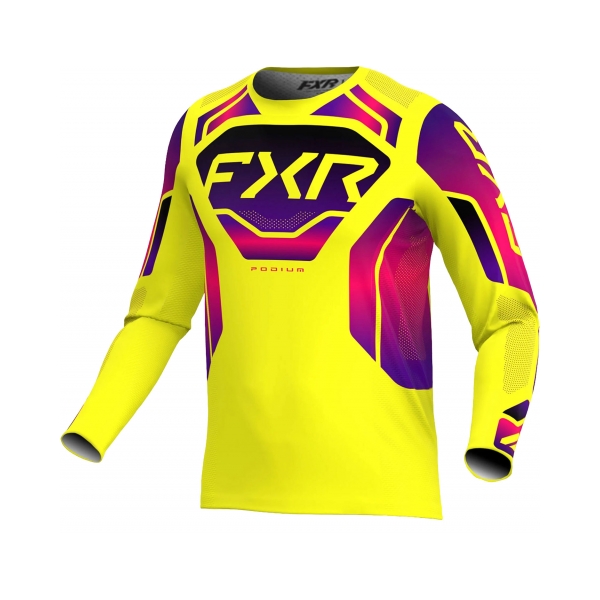 FXR Тениска Podium Relay MX26 Yellow Razz Black - BobiMX.com FXR Тениска Podium Relay MX26 Yellow Razz Black